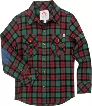 Рубашка Appaman Cozy Flannel with Elbow Patches, цвет Maroon/Ivy Plaid