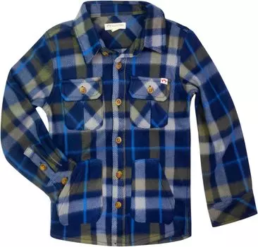 Рубашка Appaman Softest Snow Fleece Shirt, цвет Olive/Navy Plaid