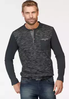 Рубашка Arizona с длинными рукавами, пестрым узором и изысканными деталями, антрацит