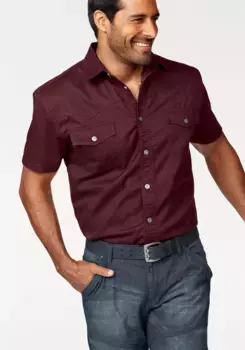 Рубашка Arizona с короткими рукавами в стиле вестерн, бордовый