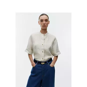 Рубашка Arket льняная, бежевый