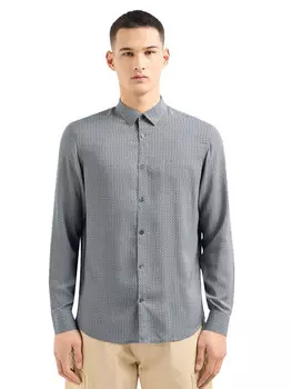 Рубашка armani camicia regular fit Exchange, серый