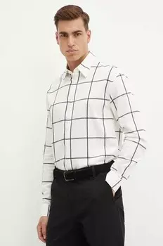 Рубашка Armani Exchange из хлопка, бежевый