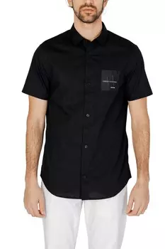 Рубашка Armani Exchange с короткими рукавами и логотипом, черный