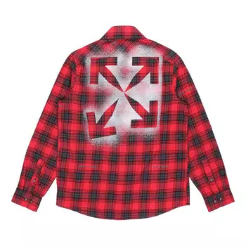 Рубашка arrow printing plaid long sleeves shirt red Off-White, красный