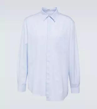 Рубашка асимметричного кроя из хлопкового поплина Loewe, синий