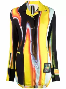 Рубашка асимметричного кроя с нашивкой-логотипом AMBUSH, желтый