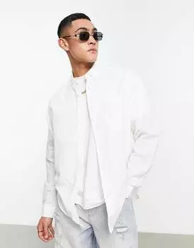 Рубашка Asos Design 90s Oversized Linen, белый