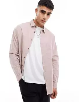 Рубашка Asos Design 90s Oversized Linen, пыльно-розовый