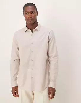 Рубашка ASOS DESIGN из льняной смеси, классического тона, серого цвета