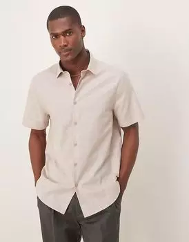 Рубашка ASOS DESIGN из льняной смеси, классического тона, серого цвета