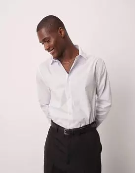 Рубашка ASOS DESIGN из поплина классического кроя, легко гладится, белого цвета