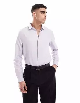 Рубашка ASOS DESIGN классического кроя со скрытыми пуговицами розового цвета