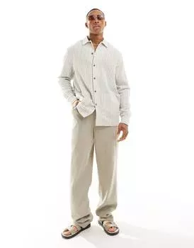 Рубашка Asos Design Relaxed, бежевый