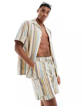 Рубашка Asos Design Vintage Look Stripe, мультиколор