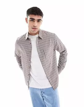 Рубашка ASOS DESIGN в серую клетку