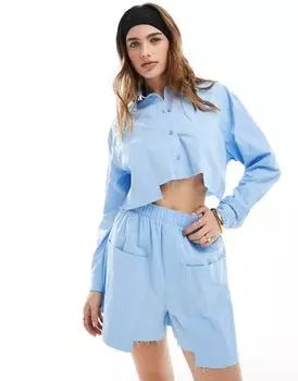 Рубашка ASOS с необработанным краем и карманами