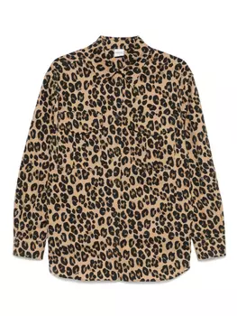 Рубашка ASPESI с леопардовым принтом, коричневый