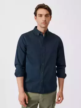 Рубашка Aubin Hessle Garment Dyed Cotton, темно-синий