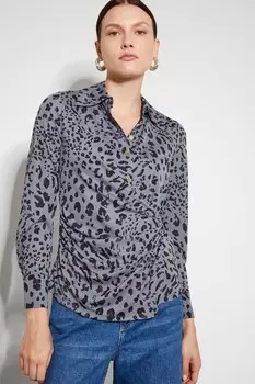 Рубашка Aubrey из джерси с леопардовым принтом Monsoon, серый