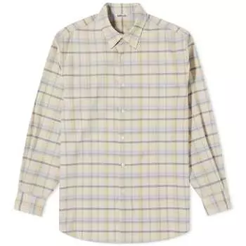 Рубашка Auralee Superlight Wool Check Shirt, цвет Light Beige Check
