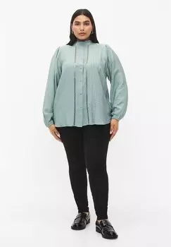 Рубашка AUS MIT GERSCHTEM KRAGEN Zizzi, зеленый