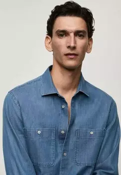 Рубашка AUSTIN Mango, синий