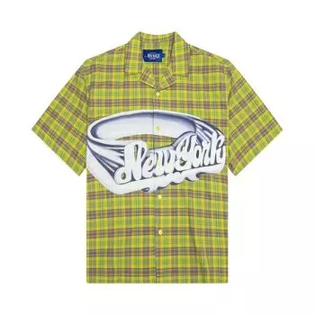 Рубашка Awake NY Printed Camp Collar Shirt 'Green', зеленый