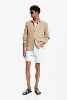 Рубашка ажурной вязки стандартного кроя H&M, бежевый