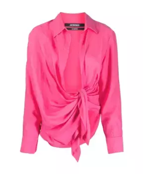 Рубашка Bahia с драпировкой Jacquemus, розовый