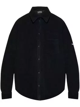 Рубашка Balenciaga из флиса с начесом, черный