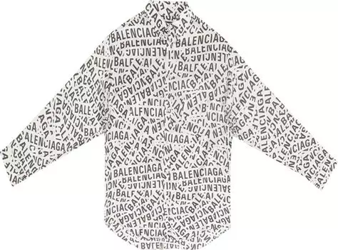 Рубашка Balenciaga Logo Strips Large Fit Shirt 'Grey', серый