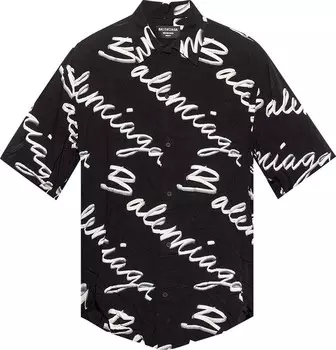 Рубашка Balenciaga Minimal Shirt 'Black/White', черный