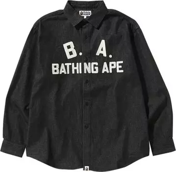 Рубашка BAPE Loose Fit Denim Shirt 'Black', черный