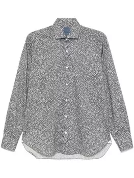 Рубашка Barba с цветочным принтом, серый