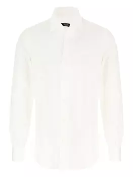 Рубашка Barba с длинными рукавами и застежкой на пуговицы, белый