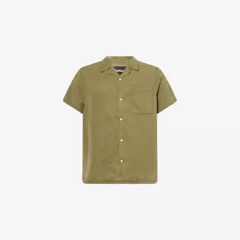 Рубашка Barbour Archer свободного кроя из ткани, оливковый