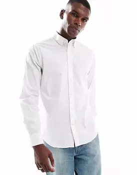 Рубашка Barbour Crest Poplin с длинными рукавами белого цвета