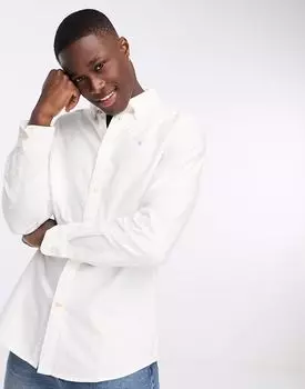 Рубашка Barbour Oxford, приталенная в стиле кантри, белого цвета