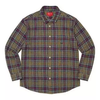 Рубашка basket weave plaid shirt 'yellow purple' Supreme, желтый