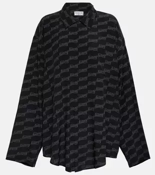Рубашка BB Monogram из шелкового крепа BALENCIAGA, разноцветный