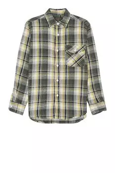 Рубашка Beams Plus Guide Dobby Nel Check, серый