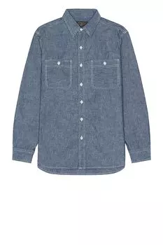 Рубашка Beams Plus Work Chambray Shirt, синий