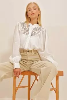 Рубашка – белая – стандартного кроя Trend Alaat Stili, белый