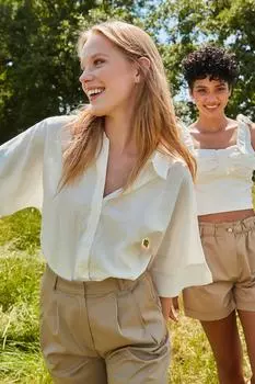 Рубашка – белая – стандартного кроя Trendyol, белый