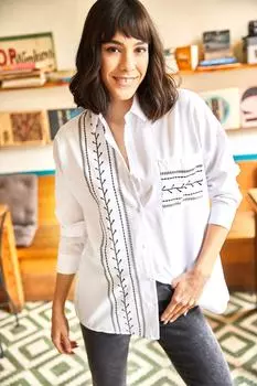 Рубашка - Белая - Свободный крой Olalook, белый