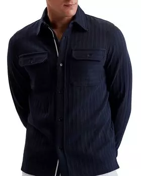 Рубашка Belza Regular Fit с длинным рукавом и текстурой Ted Baker, синий