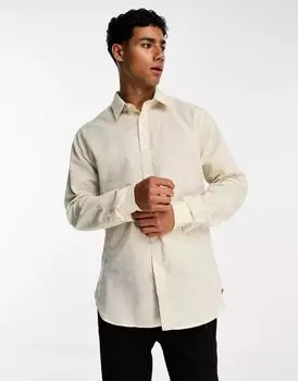 Рубашка Ben Sherman льняного цвета бежевого цвета