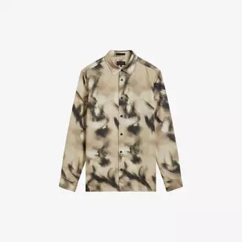 Рубашка Bentham с абстрактным принтом и длинными рукавами Ted Baker, серый