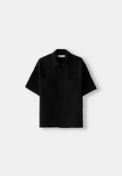 Рубашка Bershka, черный деним